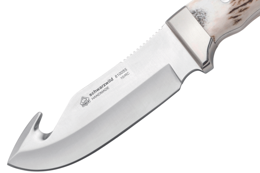 Puma IP Schwarzwild puukko 338212 guthook terä 12cm sarvikuonokahva + nahkatuppi