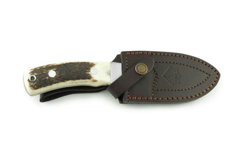 Puma IP Schwarzwild kniv 338212 guthook blad 12cm gevirhåndtag + læderskede