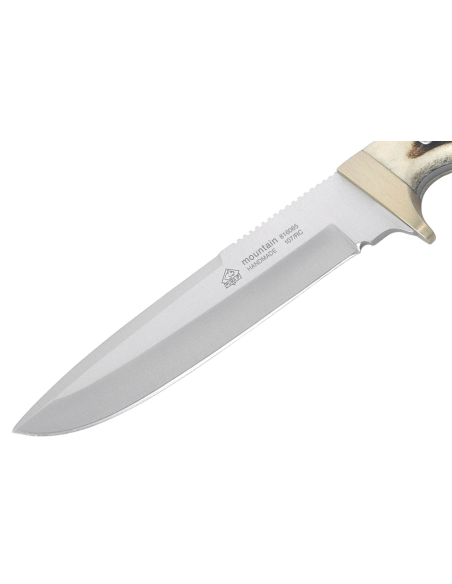 Puma IP Mountain Knife 320114 14,5 cm klinge, håndtag af hjortetak + læderskede