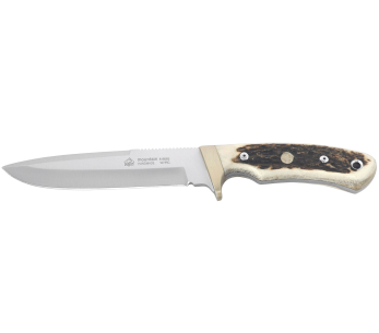 Puma IP Cuchillo de Montaña 320114 14.5cm hoja asta de ciervo mango + funda de cuero