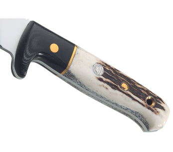Cuchillo Puma IP Wildmeister Stag 366212 hoja 11.8cm mango asta/micarta + funda cuero 2