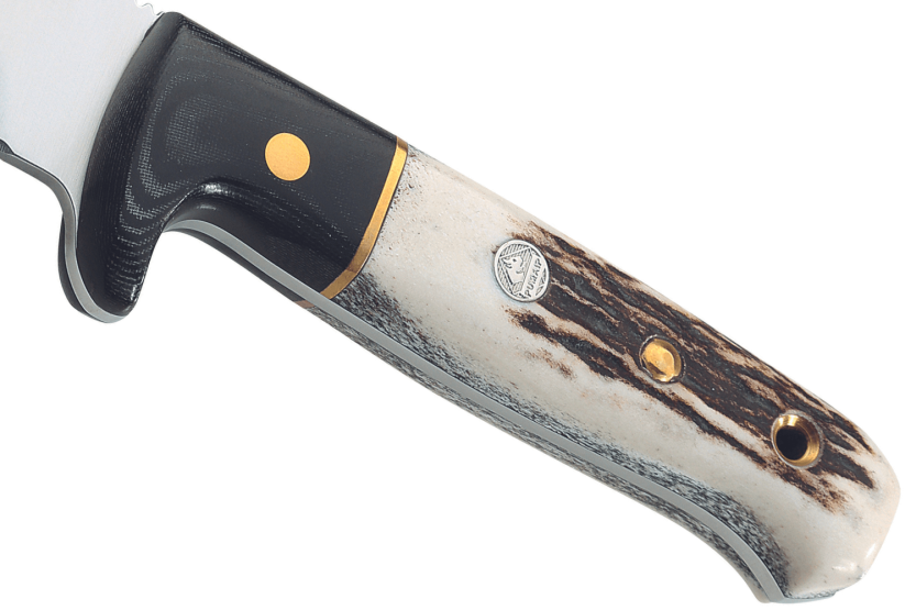 Cuchillo Puma IP Wildmeister Stag 366212 hoja 11.8cm mango asta/micarta + funda cuero
