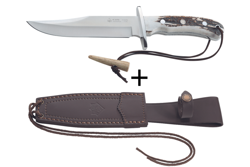Messer Puma IP El Anta 365616 Klinge 15,7cm Hirschgeweihgriff + Lederetui