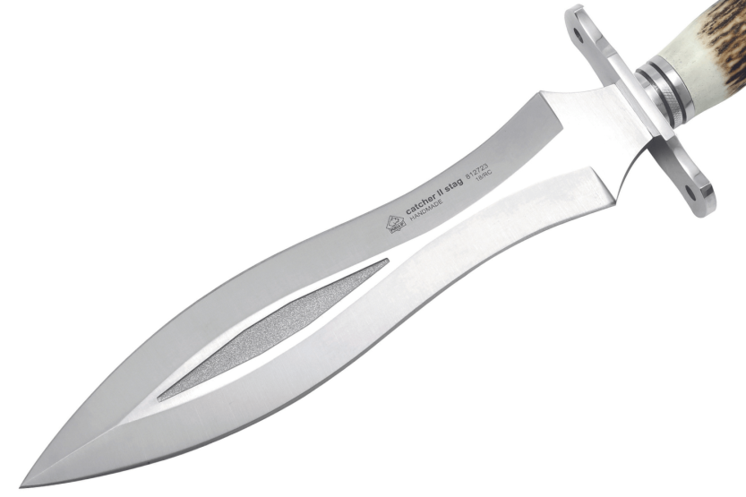 Puma IP Catcher II Stag 312723 cuchillo 23.3cm hoja mango asta + funda de cuero