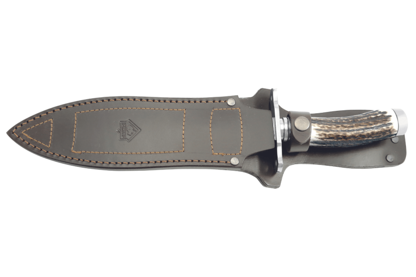 Puma IP Catcher II Stag 312723 kniv 23,3 cm blad gevirhåndtag + læderskede