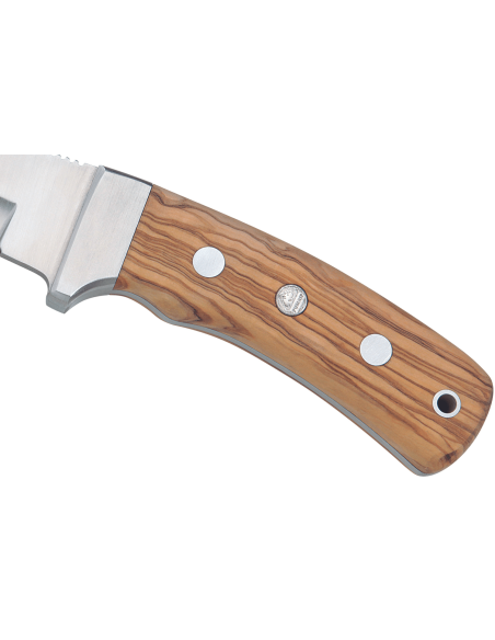 Faca Puma IP Montero Olive 328512 Lâmina de 12 cm cabo em madeira de oliveira + bainha em pele