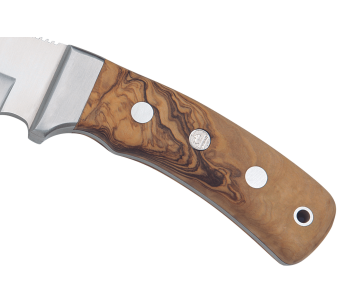 Puma Knife IP Schwarzwild Olive 328212 guthook blade 12cm olive wood handle + leather sheath 2