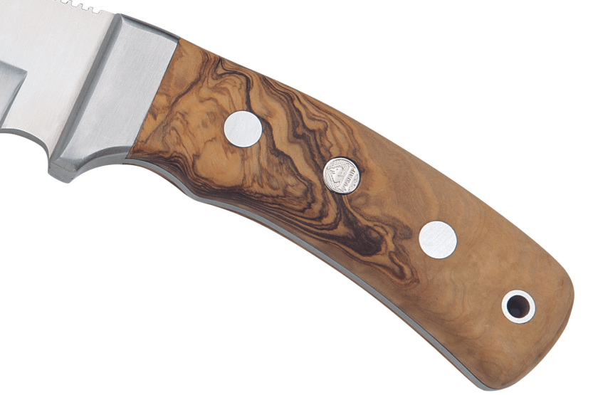 Puma Knife IP Schwarzwild Olive 328212 guthook-blad 12 cm håndtag i oliventræ + læderskede