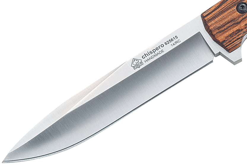 335615 Puma IP Coltello Chispero con lama da 15 cm e manico in legno di bocote + fodero in pelle + accendifuoco