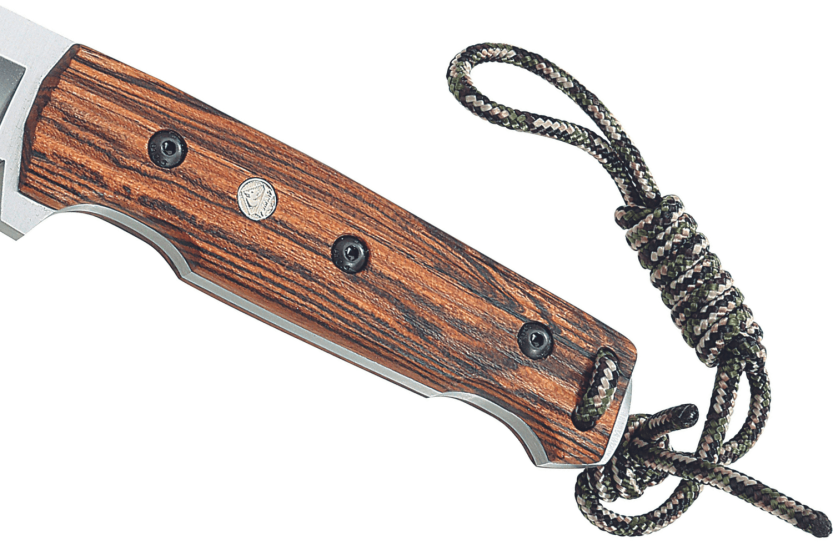 335615 Puma IP Coltello Chispero con lama da 15 cm e manico in legno di bocote + fodero in pelle + accendifuoco