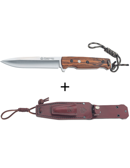 Messer Puma IP Chispero 335615 Klinge 15cm Bocote-Holzgriff + Lederetui + Feueranzünder