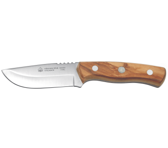 Faca Puma IP Valencia Olive 328410 Lâmina de 9,3 cm Cabo em madeira de oliveira + bainha em pele