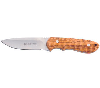 267910 IP La Ola Oliva Puma cuchillo 10cm hoja mango madera oliva + funda cuero