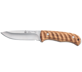 Cuchillo Puma IP Ondular I Oliva 268611 11cm hoja mango de madera de olivo + funda de cuero