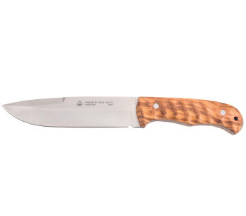 Puma Knife IP Ondular IV 267215 15cm blad olivträhandtag + läderslida