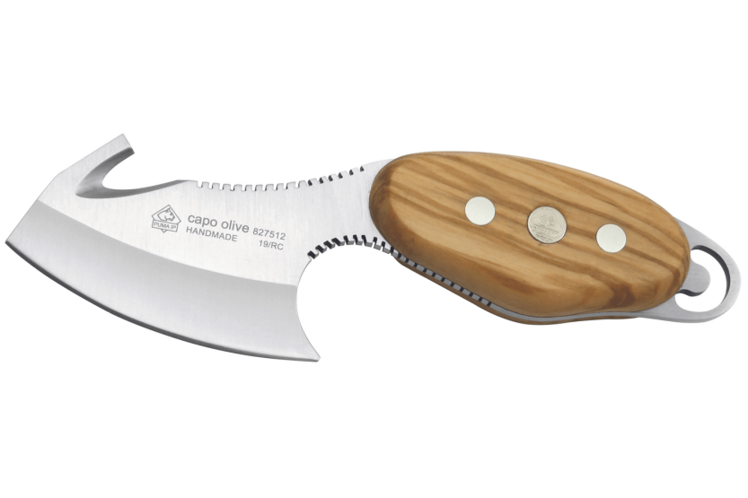 Messer Puma IP Capo Olive 307107 Klinge 6,5cm Griff aus Olivenholz + Lederetui
