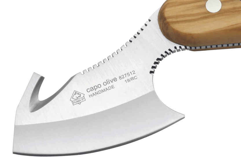 Messer Puma IP Capo Olive 307107 Klinge 6,5cm Griff aus Olivenholz + Lederetui