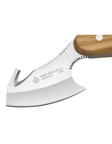 Puma Knife IP Capo Olive 307107 6,5 cm blad oliventræhåndtag + læderskede