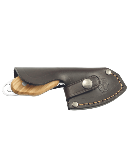Puma Kniv IP Capo Olive 307107 6,5cm blad olivträhandtag + läderslida