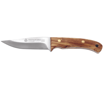 Puma IP Catamount Olive Knife 305410 9,2 cm blad olivträhandtag + läderslida