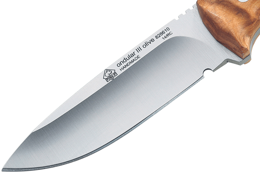 Puma Kniv IP Ondular III Olive 310210 10,2cm blad olivträhandtag + läderslida