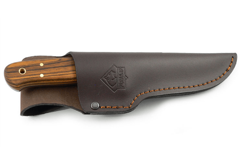 Puma IP Elandenjager Eiche mes 304510 10.5cm lemmet eiken handvat + lederen schede