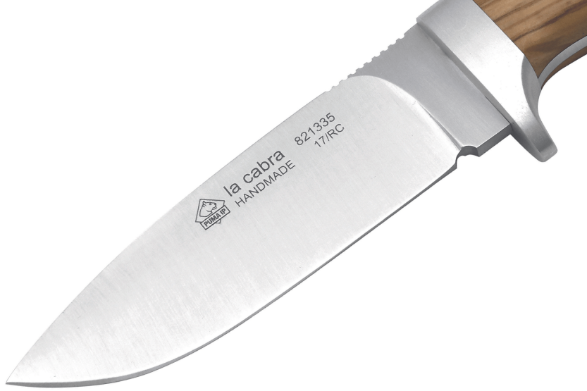 Puma IP La Cabra kniv 299911 10,2cm blad olivträhandtag + läderslida