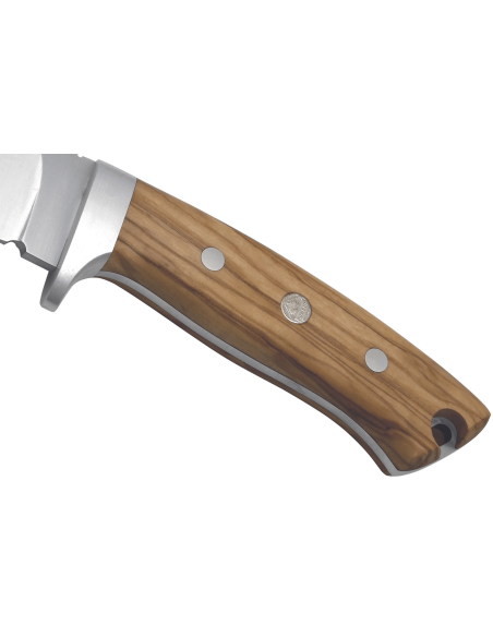 Puma IP La Cabra kniv 299911 10,2 cm klinge oliventræhåndtag + læderskede