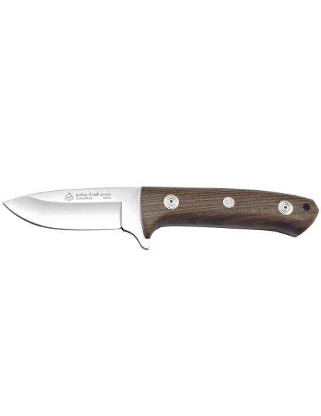Faca Puma IP Pollux II Oak 307609 Cabo em madeira de bocote com 9 cm de lâmina + bainha em pele