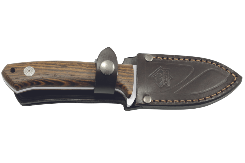 Cuchillo Puma IP Pollux II Roble 307609 9cm hoja mango madera bocote + funda cuero