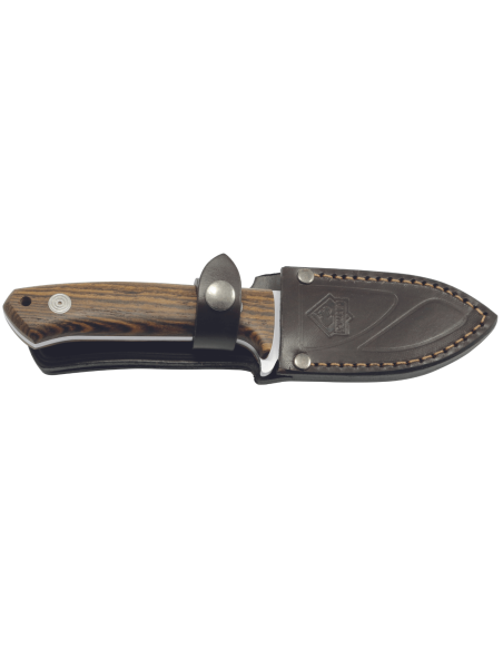 Cuchillo Puma IP Pollux II Roble 307609 9cm hoja mango madera bocote + funda cuero