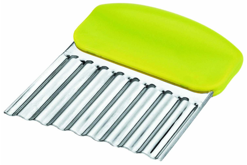 Corrugated stainless steel vegetable slicer 8x10cm