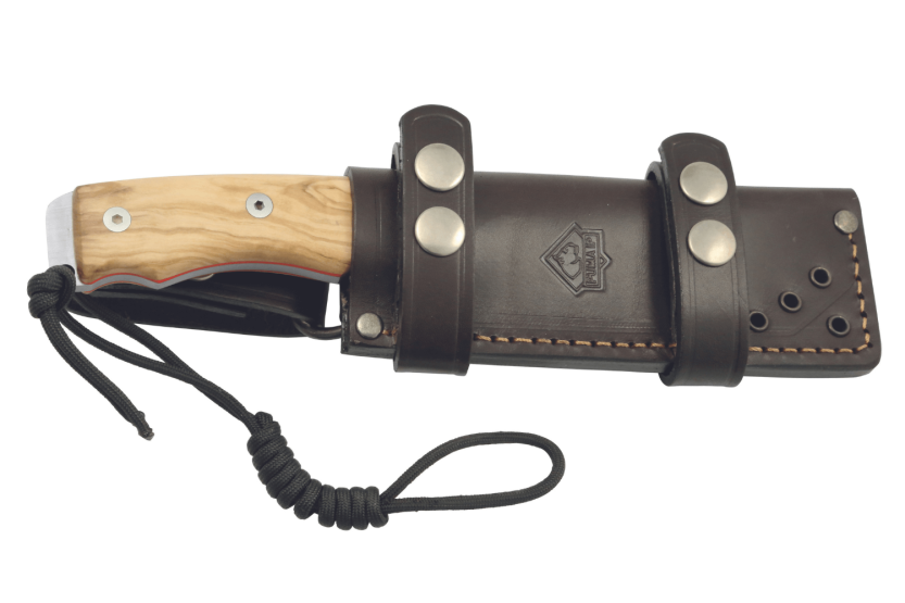 Puma IP Savage Olive Knife 307512 12 cm blad oliventrehåndtak + skinnslire