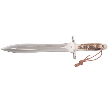 Cuchillo Puma IP Catcher Stag 304927 27cm hoja asta de ciervo mango + funda de cuero