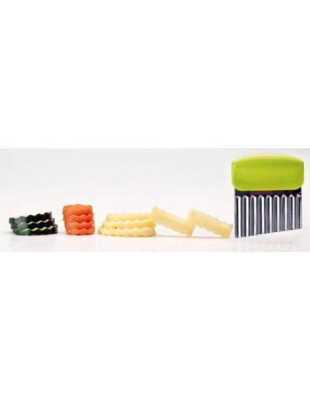 Corrugated stainless steel vegetable slicer 8x10cm