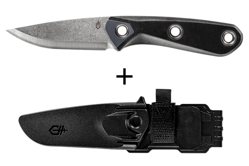 Gerber Messer Principle Black GE001659 Stahlklinge 7,8cm Gummigriff + schwarzes Kydex-Etui