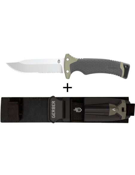 Gerber New Ultimate GE001830 halvslipat blad 12 cm polypropylenhandtag + nylonhölje