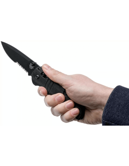 Klappmesser Benchmade Tactical Triage 917SBK Griff aus G10 schwarz 12,4cm mit Gurtschneider