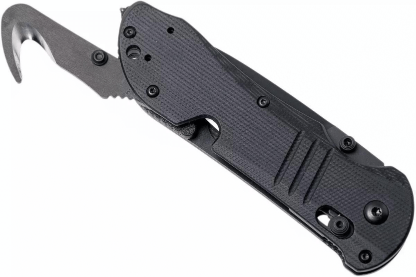 Faca dobrável Benchmade Tactical Triage 917SBK Cabo G10 preto de 12,4 cm com cortador de cinto