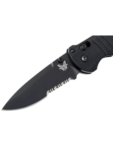 Benchmade Tactical Triage 917SBK coltello pieghevole 12,4 cm manico in G10 nero con taglierina da cintura