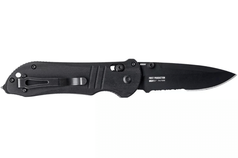 Benchmade Tactical Triage 917SBK folding knife 12.4cm black G10 handle with belt cutter