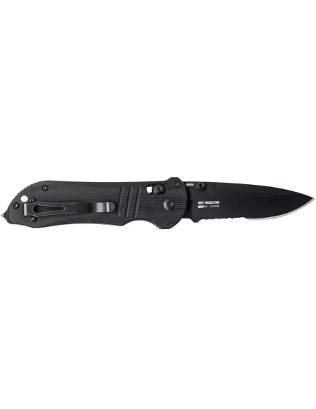 Benchmade Tactical Triage 917SBK coltello pieghevole 12,4 cm manico in G10 nero con taglierina da cintura