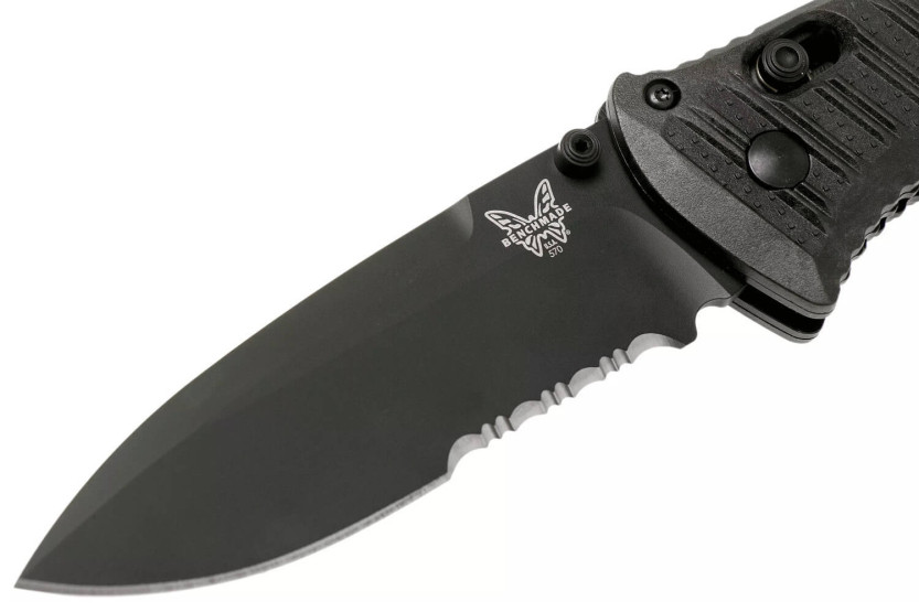 Benchmade Presidio II 570SBK-1 folding knife 9.5cm black semi-serrated blade with pocket clip