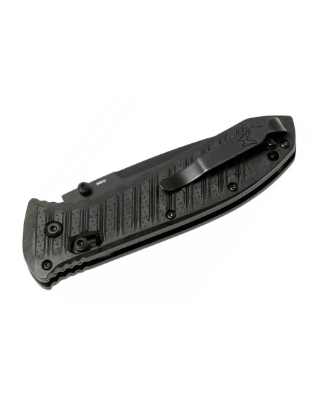 Benchmade Presidio II 570SBK-1 taittoveitsi 9.5cm musta puolihammastettu terä, jossa on taskuklipsi.