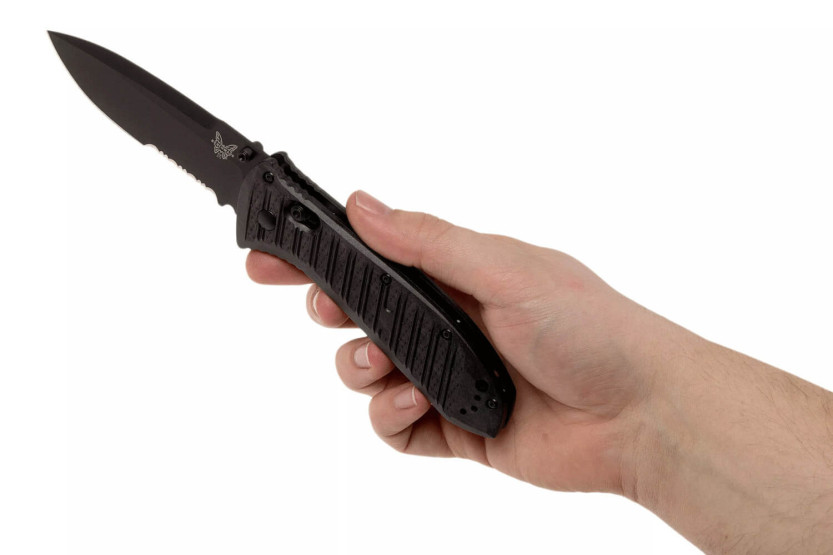 Benchmade Presidio II 570SBK-1 folding knife 9.5cm black semi-serrated blade with pocket clip