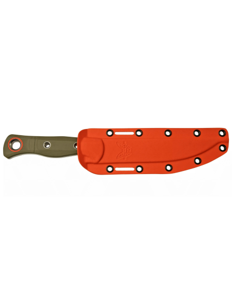 Cuchillo Benchmade Meatcrafter 15500-3, hoja 15.4cm, mango calado G10 verde + funda boltaron