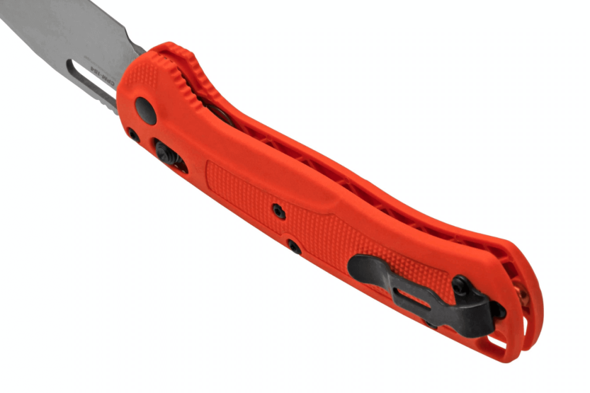 Benchmade Taggedout 15535 folding knife 11.8cm orange Grivory handle
