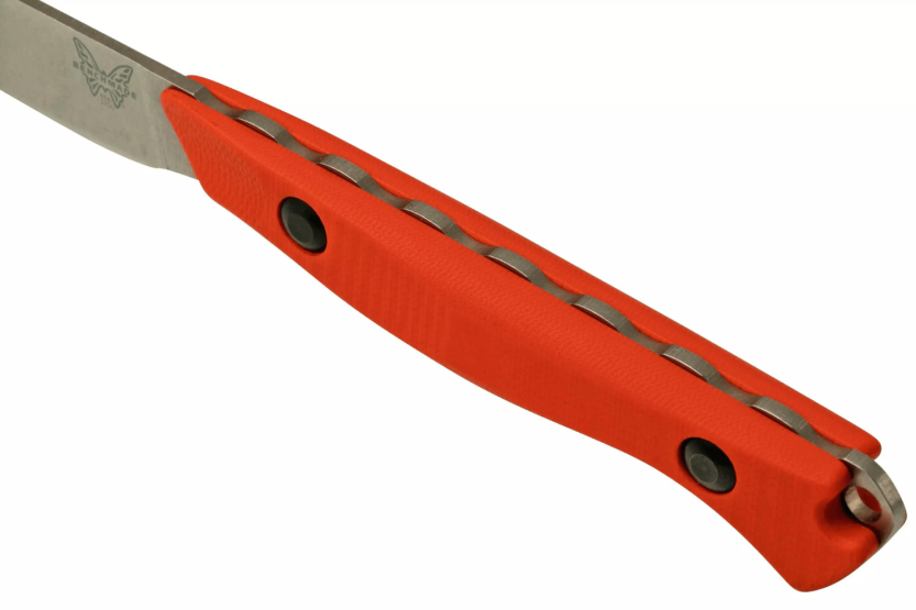 Faca de caça Benchmade Flyway 15700 Lâmina de 6,9 cm Cabo G10 laranja + bainha Boltaron