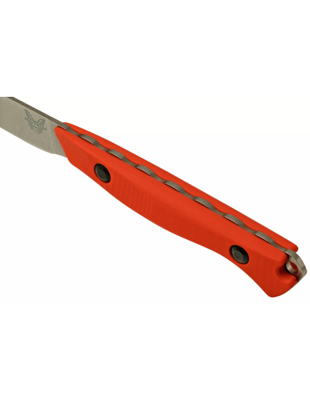Faca de caça Benchmade Flyway 15700 Lâmina de 6,9 cm Cabo G10 laranja + bainha Boltaron