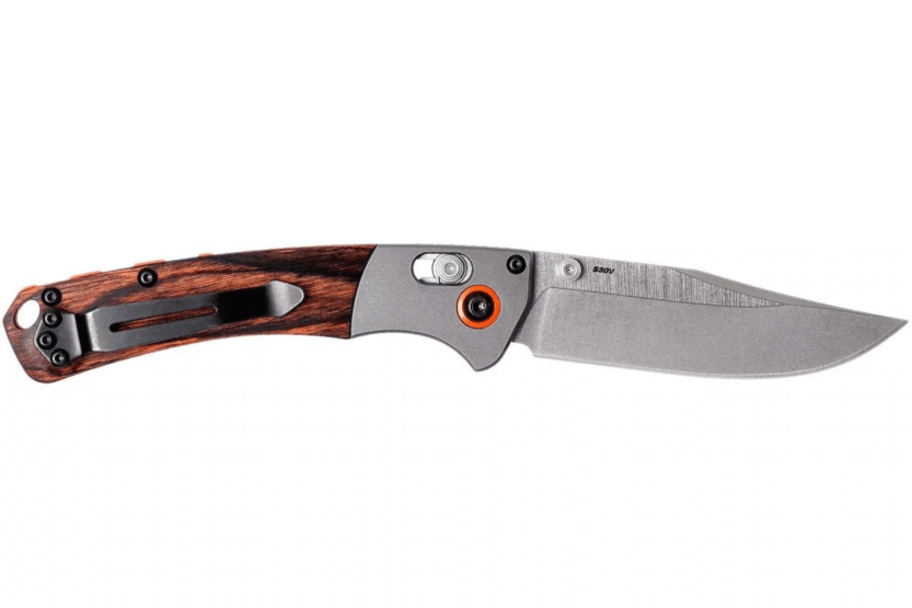 Benchmade Mini Crooked River folding knife 15085-2 stabilized wooden handle 11cm